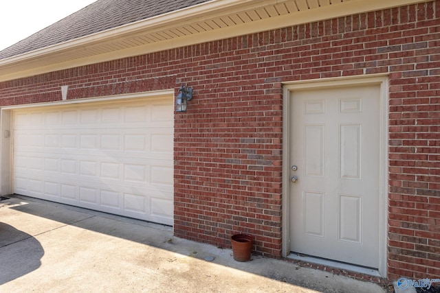 view of garage