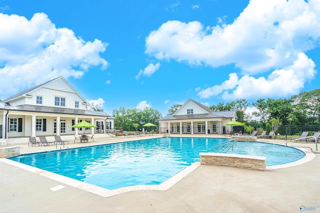 view of pool with a patio area