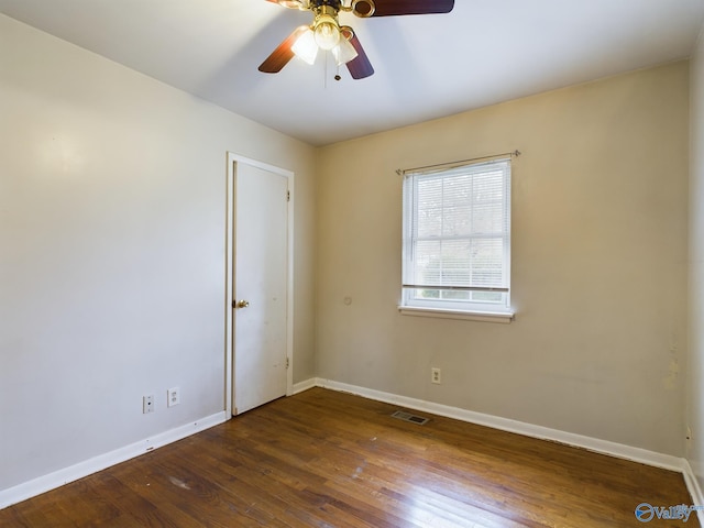 4227 Keith Dr NW, Huntsville, AL 35810 - unfurnished room with baseboards, wood finished floors, and ceiling fan