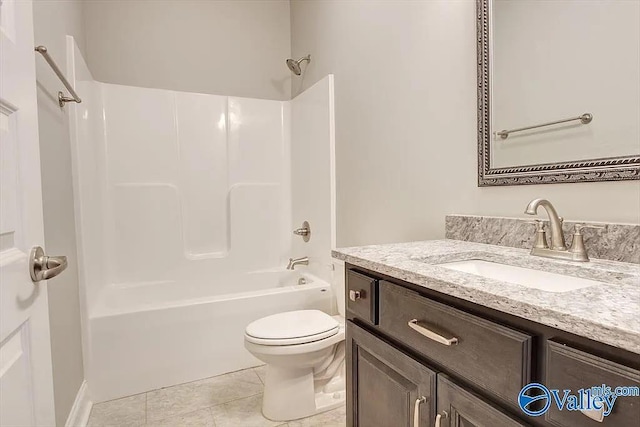 17401 Stonegate Dr, Athens, AL 35613 - bathroom with toilet, tile patterned flooring, vanity, and shower / bath combination