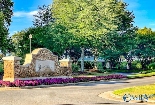 view of community sign