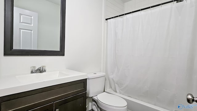 full bathroom with vanity and toilet