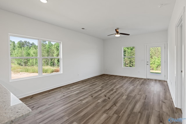 6219 Taramore Ln NW, Huntsville, AL 35806 - unfurnished room featuring ceiling fan, a wealth of natural light, and wood finished floors