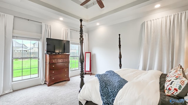 17583 Maree Dr, Athens, AL 35613 - bedroom with carpet floors, a ceiling fan, and recessed lighting