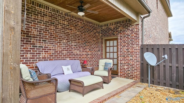 17583 Maree Dr, Athens, AL 35613 - view of patio / terrace with ceiling fan and fence