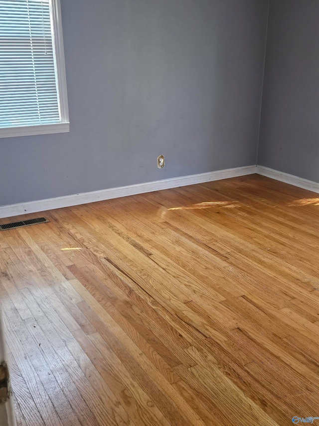 empty room featuring light wood-type flooring