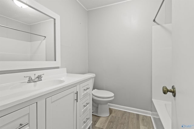 3374 Old Moulton Rd SW, Decatur, AL 35603 - bathroom featuring wood finished floors, vanity, and  shower combination