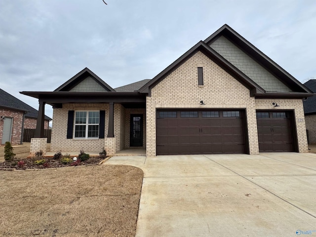 view of front of house with a garage