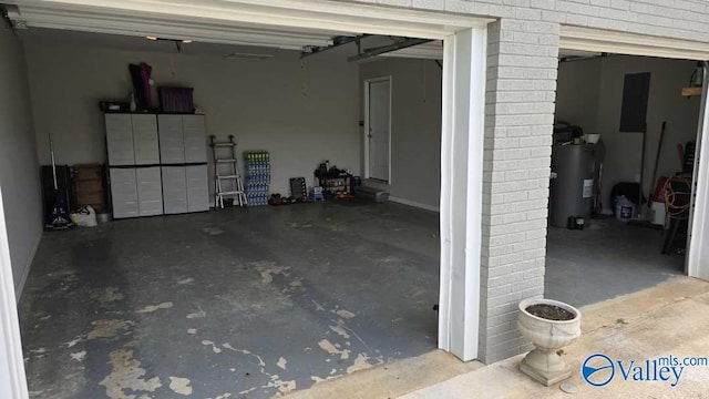 garage featuring electric water heater