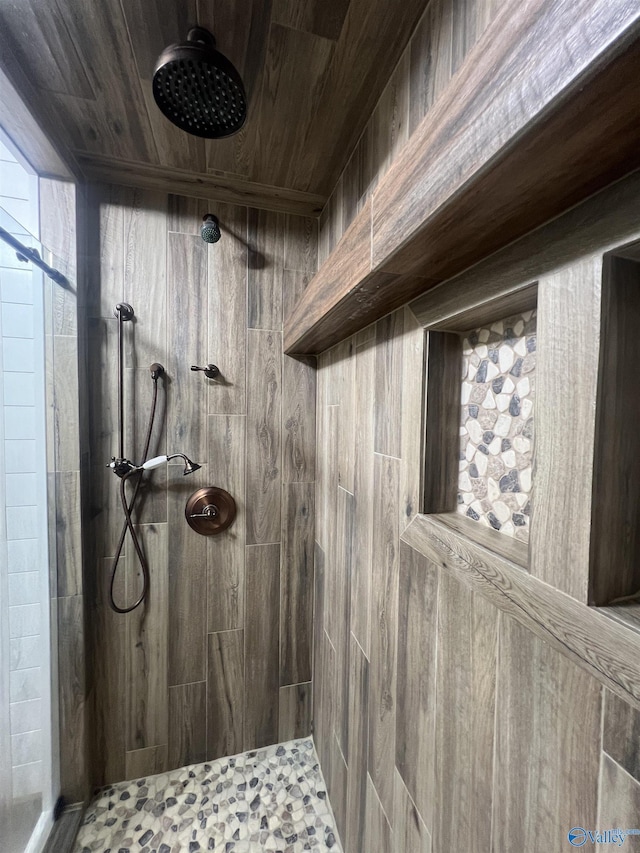 1020 County Road 92, Cedar Bluff, AL 35959 - full bathroom with a tile shower and wooden ceiling