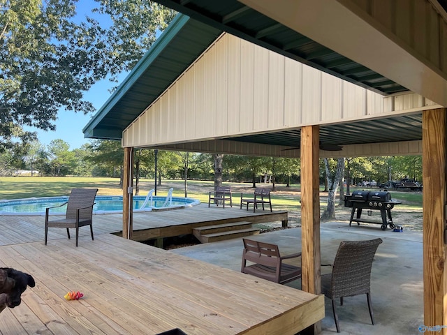 dock area with a pool side deck