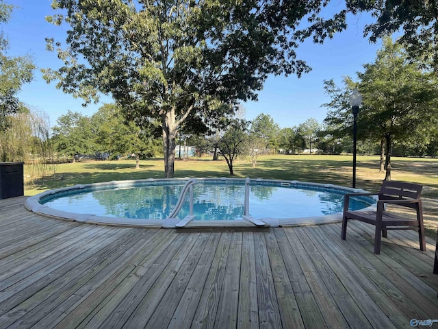 1020 County Road 92, Cedar Bluff, AL 35959 - outdoor pool with a wooden deck and a lawn