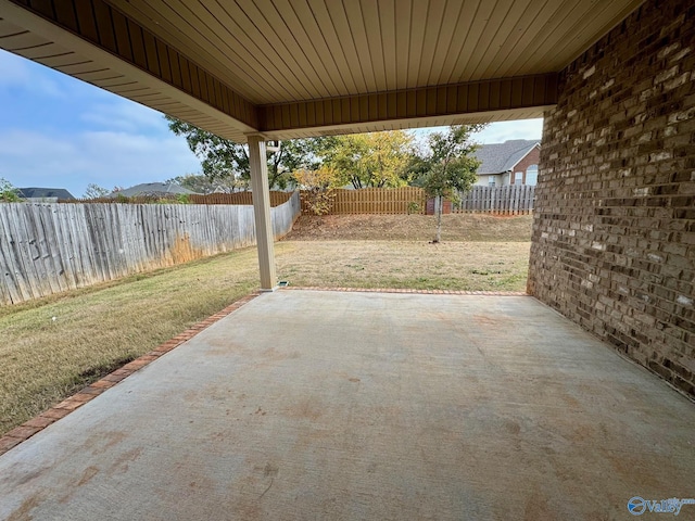 view of patio with a fenced backyard