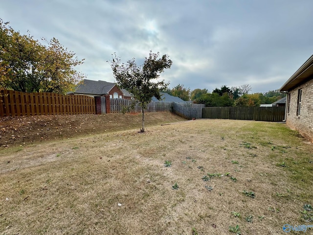 view of yard featuring fence private yard