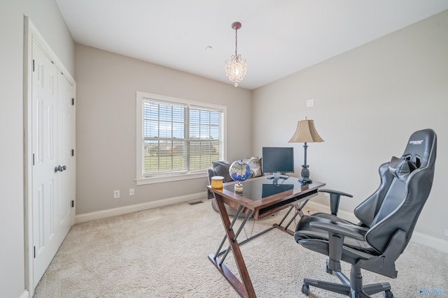26409 Pepper Rd, Athens, AL 35613 - office space featuring baseboards, light colored carpet, and visible vents