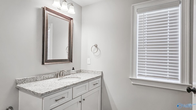 bathroom with plenty of natural light and vanity