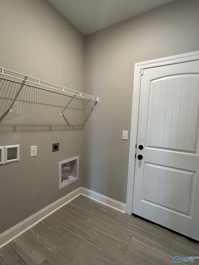 4359 Willow Bend Ln SE, Owens Cross Roads, AL 35763 - laundry room featuring hookup for an electric dryer, washer hookup, and wood finished floors