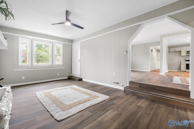 2017 Shady Lane Dr, Huntsville, AL 35810 - living room with hardwood / wood-style floors, a textured ceiling, and ceiling fan