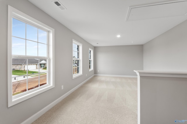 29414 Canoe Cir, Harvest, AL 35749 - unfurnished room featuring attic access, baseboards, light carpet, and recessed lighting