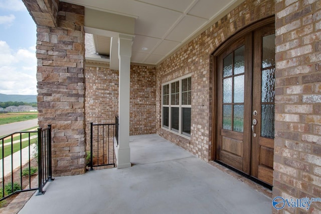 property entrance with french doors