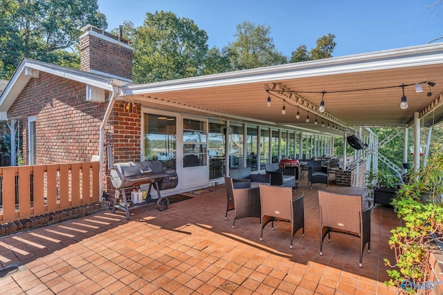 411 Darby Ave, Sheffield, AL 35660 - view of patio with stairs, area for grilling, and outdoor dining space