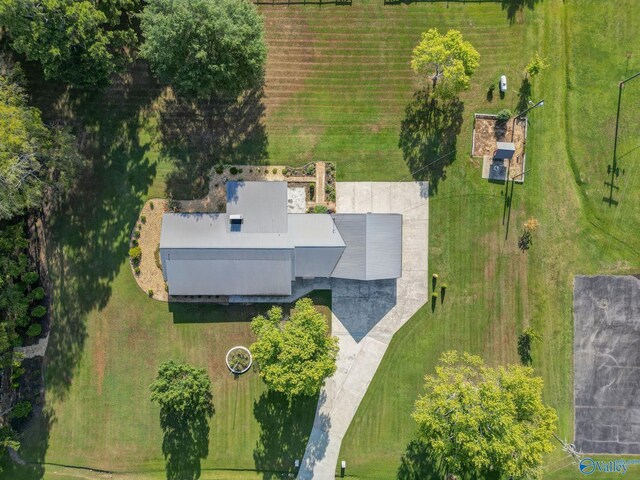 bird's eye view with a rural view