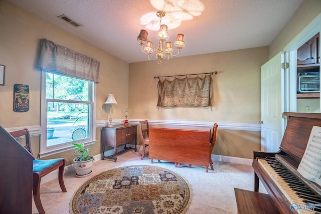 142 Raspberry Way, Madison, AL 35757 - carpeted office space featuring a chandelier and a textured ceiling