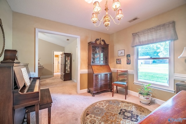 142 Raspberry Way, Madison, AL 35757 - sitting room with light carpet and a chandelier