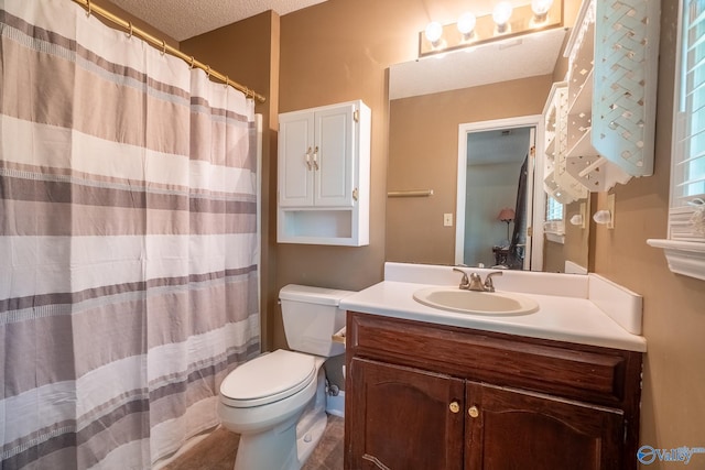 142 Raspberry Way, Madison, AL 35757 - bathroom with vanity, a textured ceiling, and curtained shower