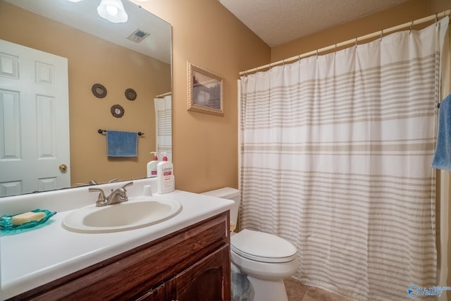 142 Raspberry Way, Madison, AL 35757 - full bathroom featuring vanity, a textured ceiling, and curtained shower