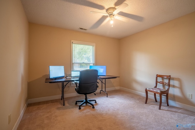 142 Raspberry Way, Madison, AL 35757 - office with carpet flooring, ceiling fan, and a textured ceiling