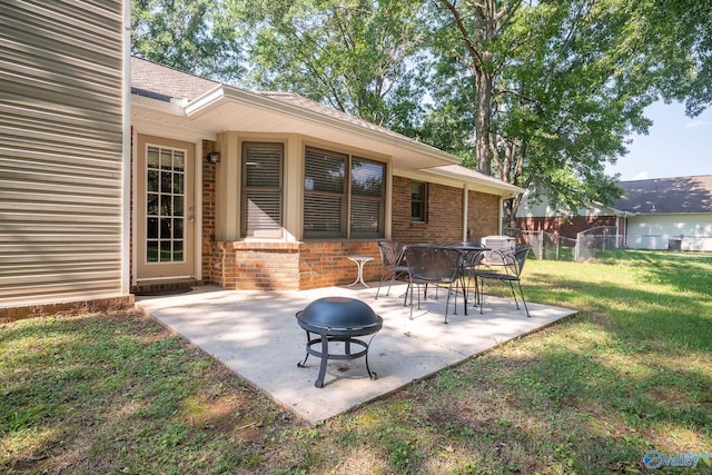 142 Raspberry Way, Madison, AL 35757 - view of patio featuring a fire pit