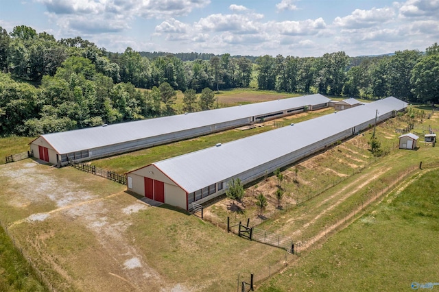 bird's eye view with a rural view