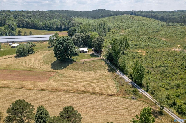 aerial view featuring a rural view