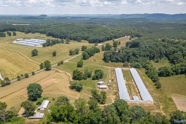 bird's eye view with a rural view