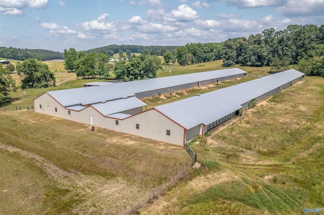 bird's eye view with a rural view