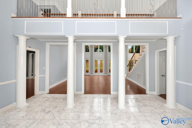 interior space with ornate columns