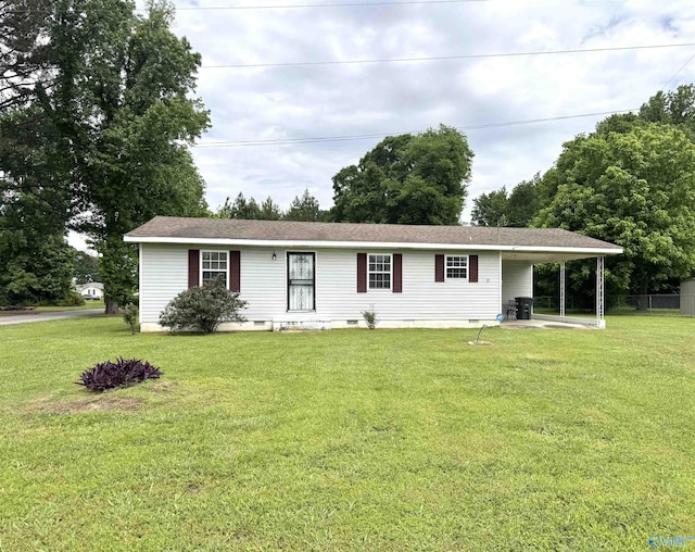 32 Kirby Rd, Hillsboro, AL 35643 - ranch-style house featuring a carport and crawl space