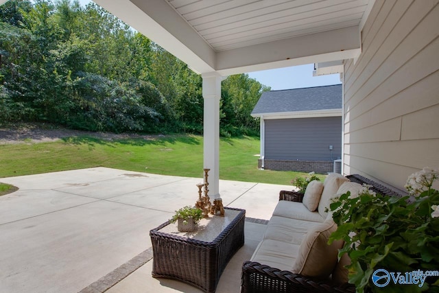 view of patio with an outdoor living space