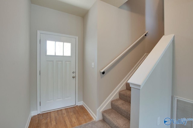 entryway featuring hardwood / wood-style floors