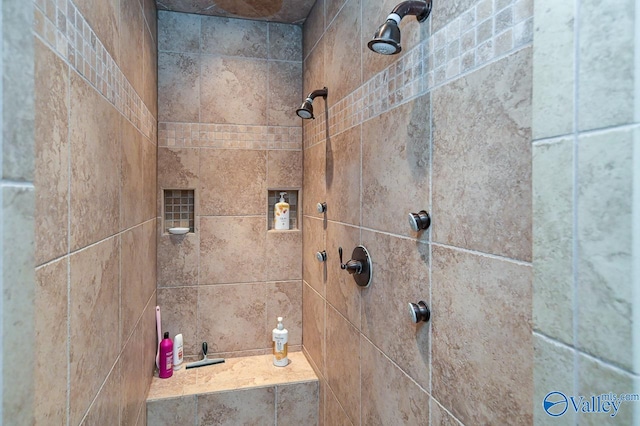 room details with a tile shower