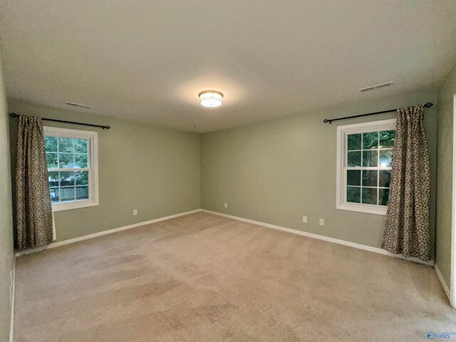 view of carpeted spare room