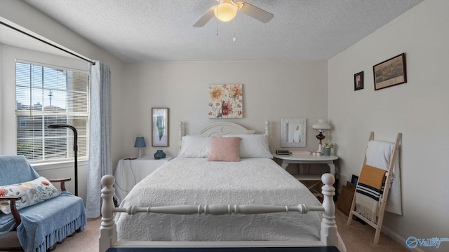11112 Memorial Pkwy S Unit N3, Huntsville, AL 35803 - carpeted bedroom with ceiling fan and a textured ceiling