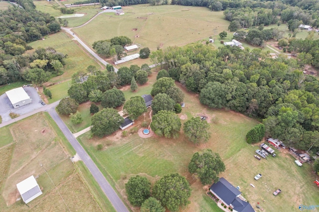 bird's eye view with a rural view