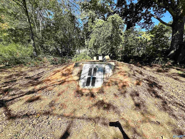 view of entry to storm shelter