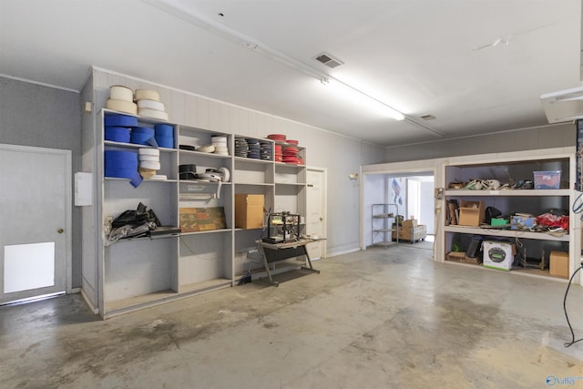 garage with visible vents