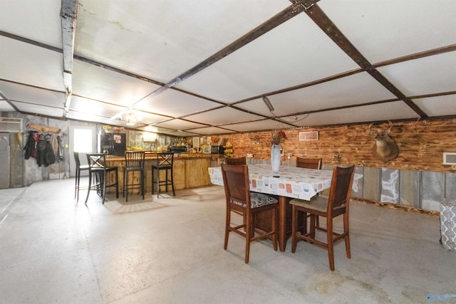 dining space with a dry bar