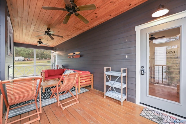 wooden terrace with covered porch