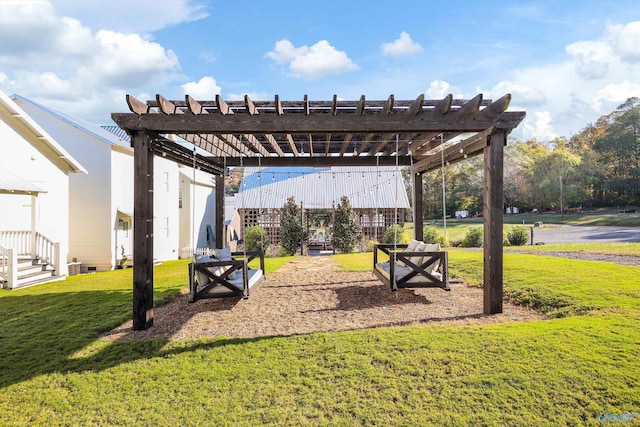 exterior space featuring a pergola