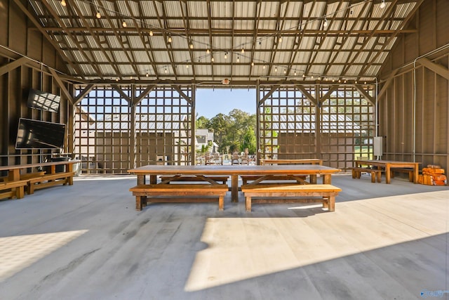 interior space featuring high vaulted ceiling